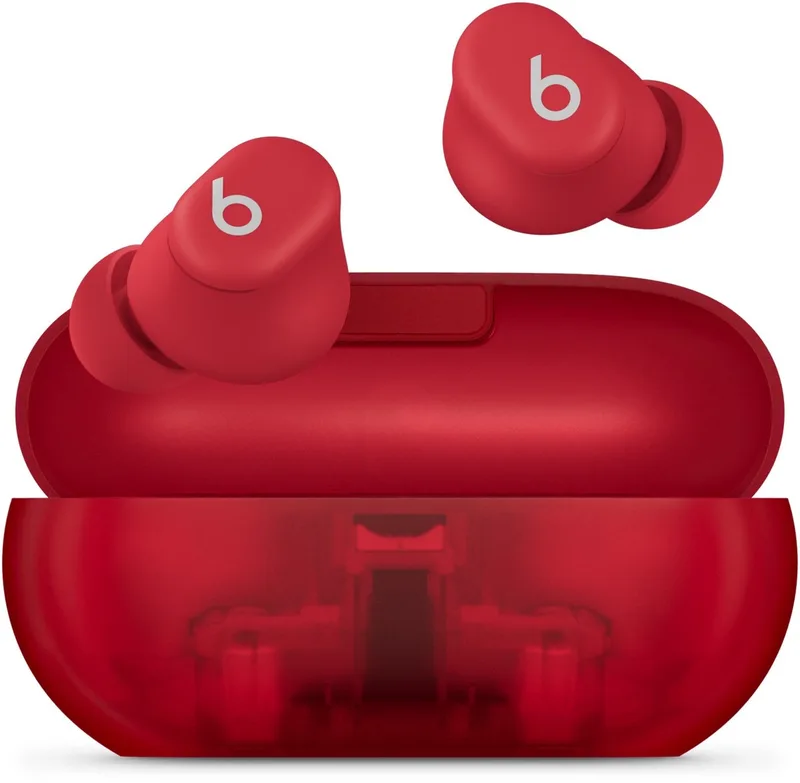 Solo Buds Draadloze Oortjes - Bluetooth In-ear Oordopjes - Transparent Red by Beats in Red – product photo