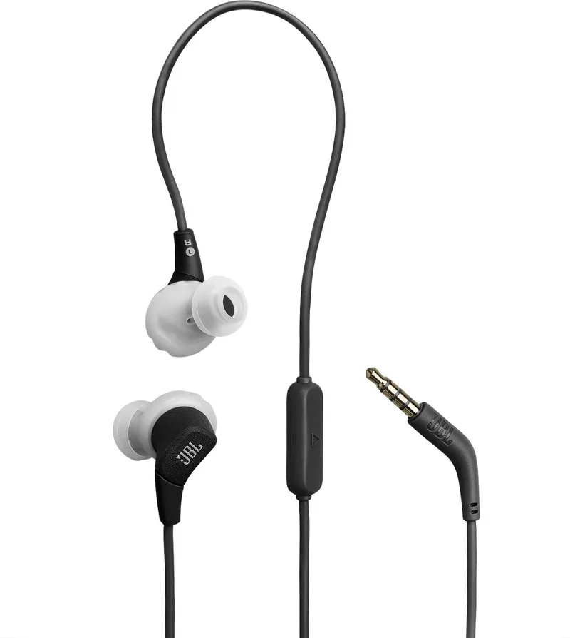 Endurance Run 3 - Bedrade Sport Oordopjes - In-ear met FlipHook & TwistLock - Oortjes - 3.5 mm Koptelefoon Aansluiting - IP65 - Hardlopen & Fitness de JBL en Noir – photo produit