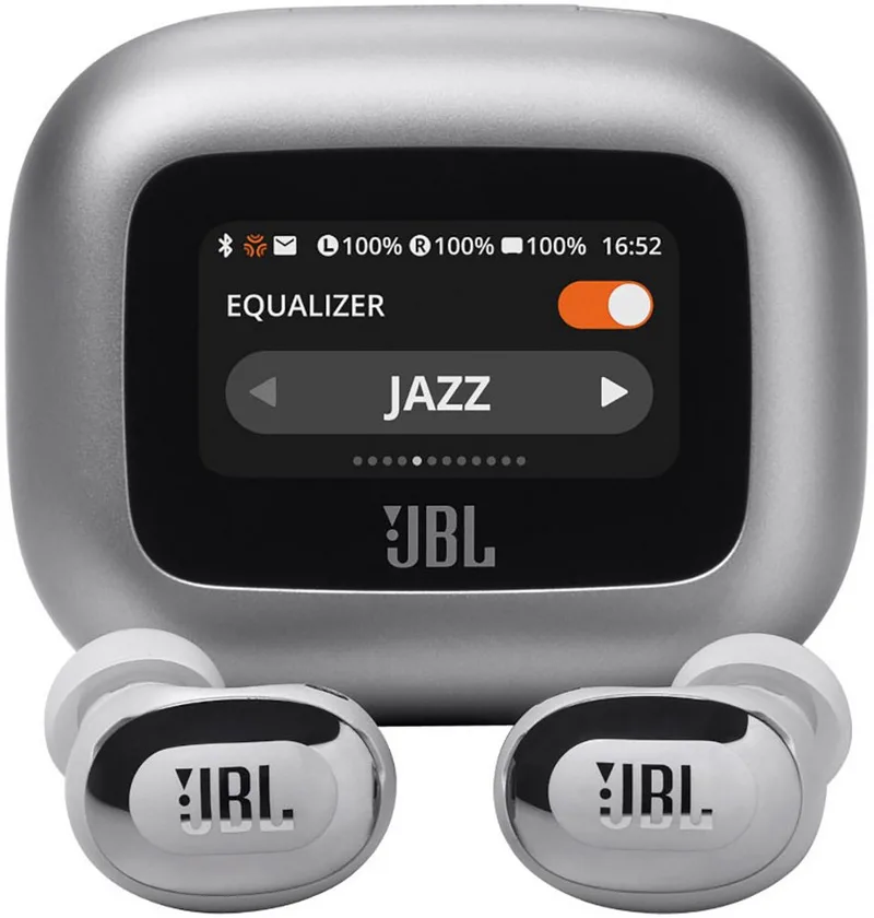 LIVE BUDS 3 wireless In-Ear-Kopfhörer (Adaptive Noise-Cancelling, Hi-Res, Multi-Point-Verbindung, A2DP Bluetooth, True Adaptive Noise Cancelling, IP55, Personi-Fi 3.0) van JBL in Zilver – productfoto
