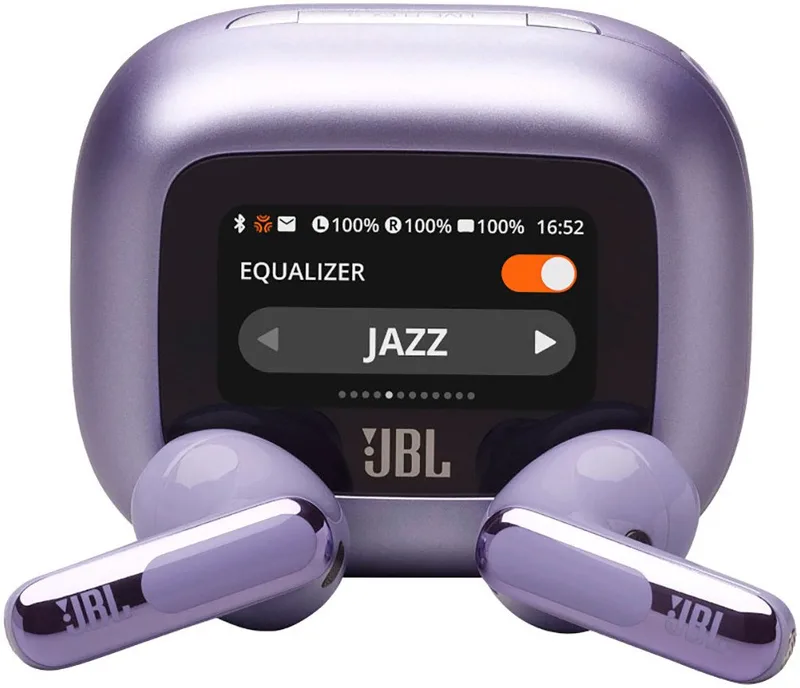 LIVE FLEX 3 wireless In-Ear-Kopfhörer (Adaptive Noise-Cancelling, Hi-Res, Multi-Point-Verbindung, A2DP Bluetooth, True Adaptive Noise Cancelling, IP54, Personi-Fi 3.0) by JBL in Purple – product photo