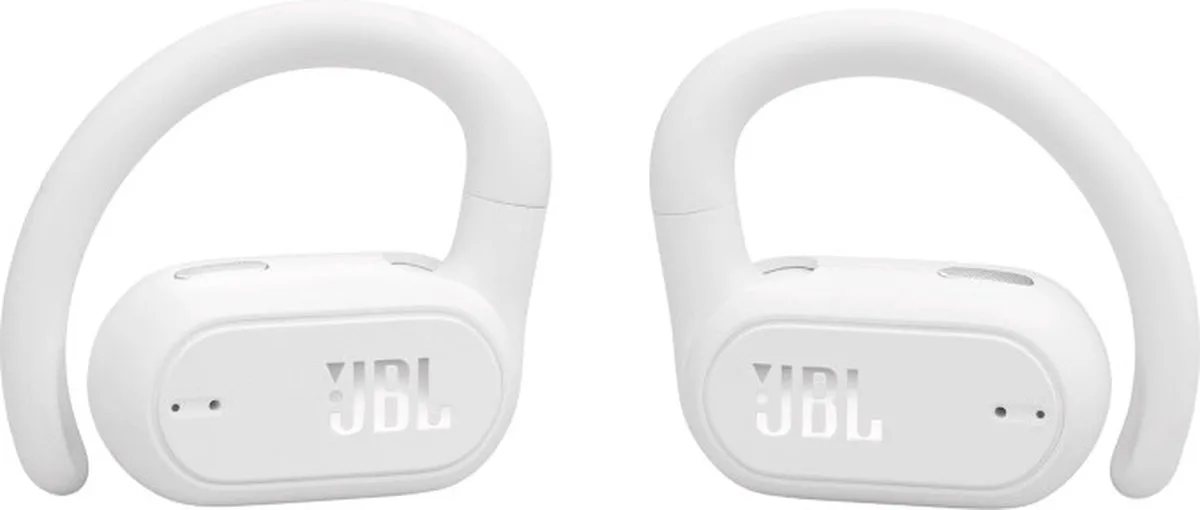 Soundgear Sense - Open Ear Oordopjes - Draadloos Bluetooth - Sport Oortjes - Oorhaak (niet in het oor) - 32 uur - IP54 by JBL in White – product photo