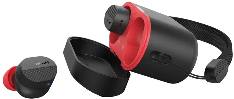 TAA5508BK/00 hoofdtelefoon/headset True Wireless Stereo (TWS) In-ear Oproepen/muziek Bluetooth Zwart, Rood de Philips en Noir, Rouge – photo produit