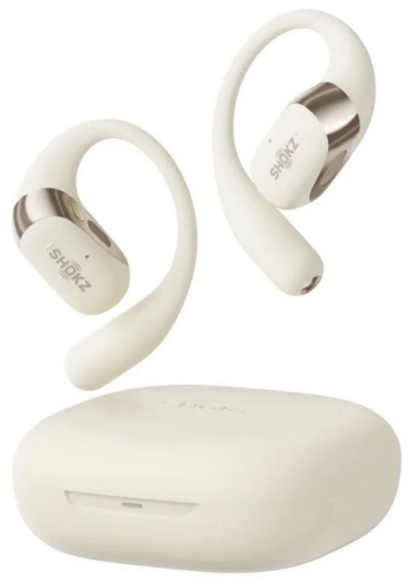 OpenFit 2 - Open-ear Sporthoofdtelefoon – Draadloze Oordopjes – IP55 by Shokz in Beige – product photo