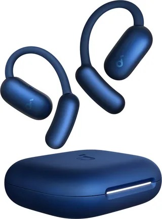AeroFit 2 by Anker - Open-ear oordopjes - Niet-intrusief ontwerp - Verstelbaar comfort - Goede pasvorm - Rijke bas - Hi-res audio - 42 uur afspeeltijd - Bluetooth 5.4 - Draadloos opladen - IP55 - Open-ear earbuds van Soundcore in Blauw – productfoto 1 van 2