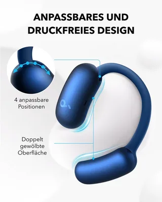 AeroFit 2 Open-Ear-Kopfhörer de Soundcore en Bleu – photo produit 3 sur 5