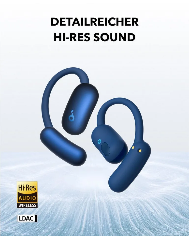 AeroFit 2 Open-Ear-Kopfhörer de Soundcore en Bleu – photo produit 5 sur 5