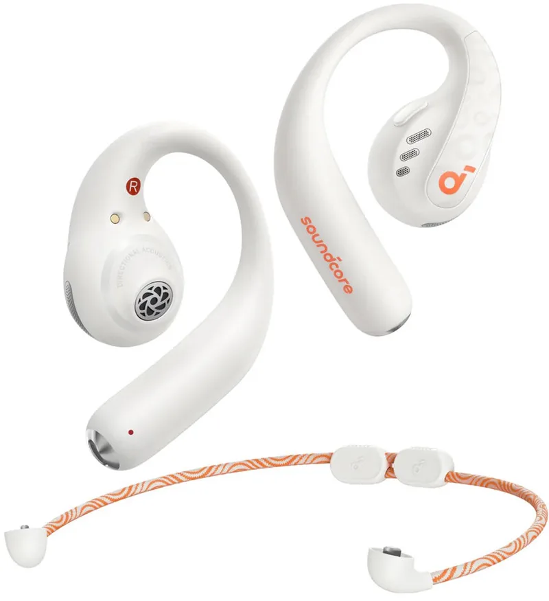 AeroFit Pro Open-Ear Oordopjes - Met Nekband by Soundcore in White – product photo