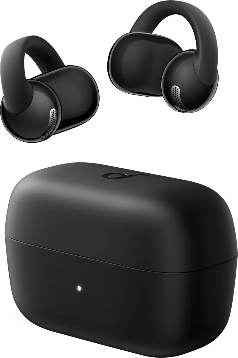 C50i by Anker - Open-Ear Oordopjes - Clip-On Earbuds - Comfortabel FlexiClip-design - 12mm Drivers - AI Heldere Oproepen - 28U Speeltijd - Secure Fit - Hi-Res - IP55 - Bluetooth 6.0 by Soundcore in Black – product photo