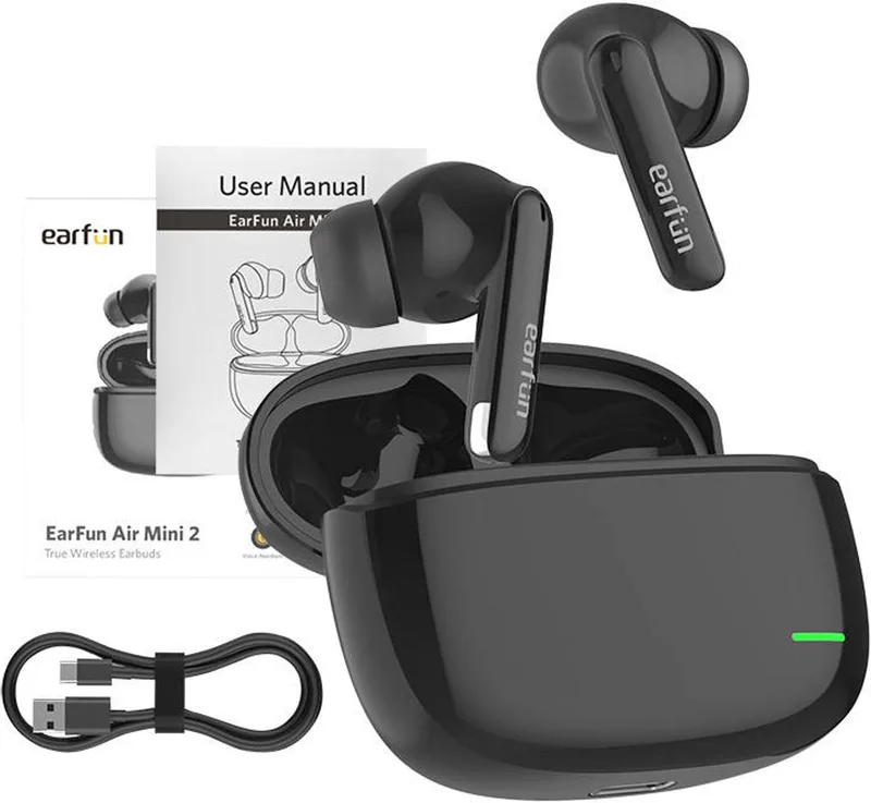 Air Mini 2 - Bluetooth Oordopjes - Compact Design - IPX7 Waterbestendig - 24 uur batterijduur by EarFun in Black – product photo