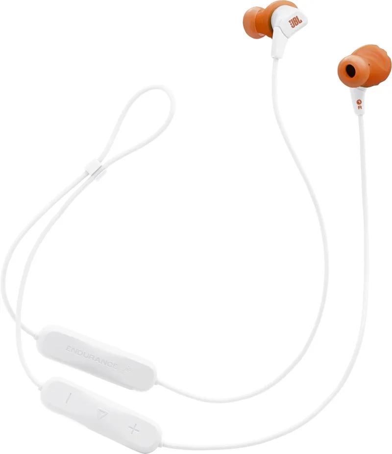 Endurance Run 3 Wireless (3 BT) - Draadloze Sport Oordopjes - Oortjes - Bluetooth - In ear - Kabel tussen oordopjes - 25 uur batterij - IP65 - Magnetische Oordopjes - Hardlopen & Fitness by JBL in White – product photo