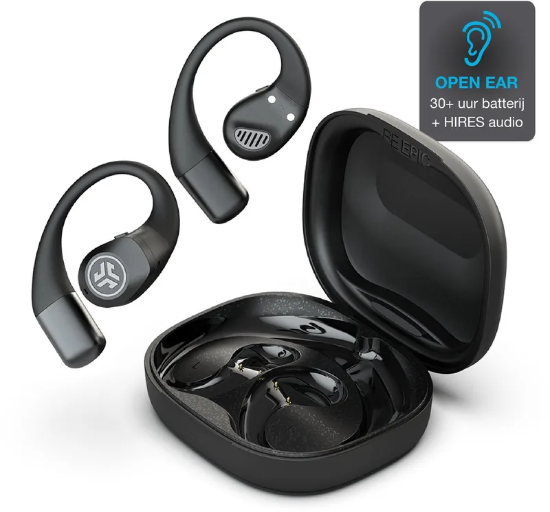 Epic Open Sport Draadloze Oordopjes - Sport Oortjes Draadloos - Open Ear - 30 uur Batterijduur - IP55 Zweetbestendig - HiRes Audio - Google Fast Pair by JLab in Black – product photo
