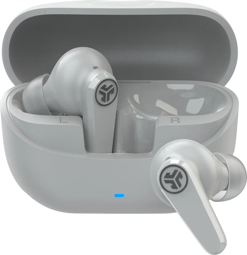 Go Pods ANC Draadloze Oordopjes Met Noise Cancelling - Oortjes Draadloos Bluetooth - 26 uur Batterijduur - Hybrid ANC - Equalizer EQ4 App - Multipoint - Fast Charging Case by JLab in White – product photo