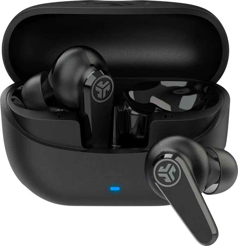 Go Pods ANC Draadloze Oordopjes Met Noise Cancelling - Oortjes Draadloos Bluetooth - 26 uur Batterijduur - Hybrid ANC - Equalizer EQ4 App - Multipoint - Fast Charging Case by JLab in Black – product photo