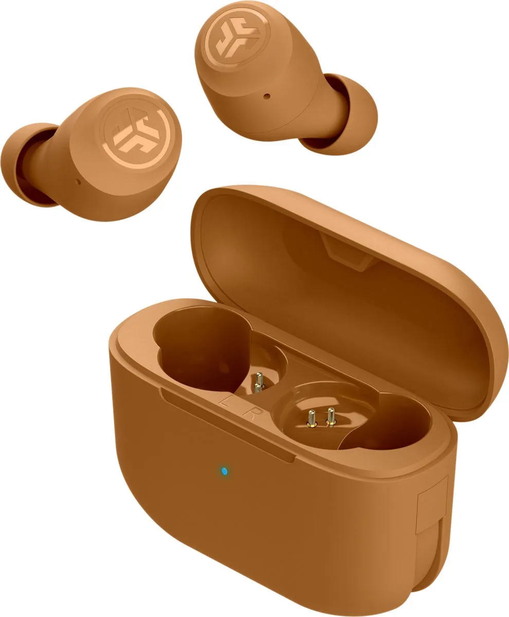 Go Pop Tones Bluetooth Oordopjes - Draadloze Oordopjes - Wireless Earbuds - Draadloze Oortjes - 32 uur Speeltijd - EQ Geluidsinstellingen - Bluetooth 5.1 - Oplaadcase met ingebouwde Oplaadkabel – Pantone 7572 van JLab in Pantone 7572 – productfoto