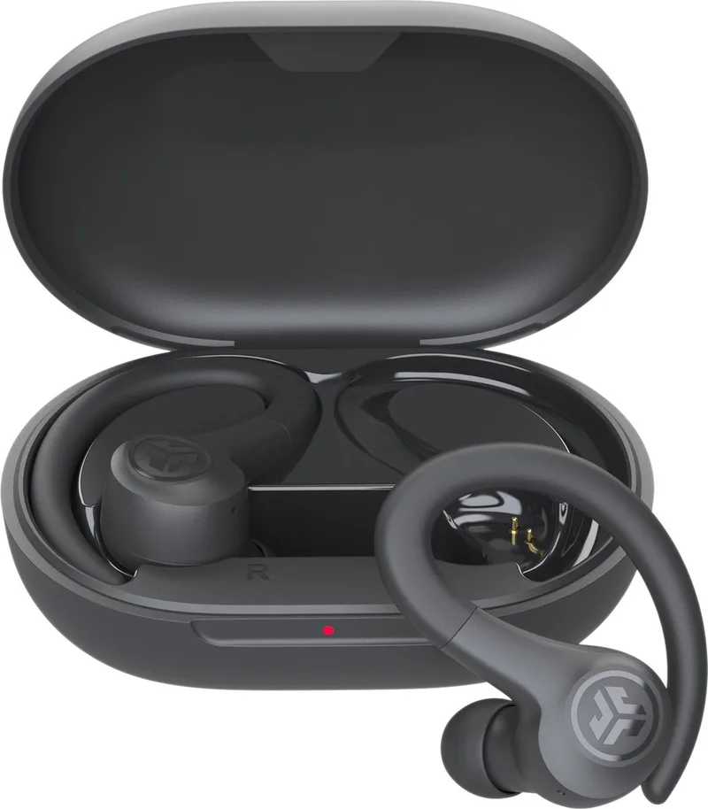 Go Sport Draadloze Oordopjes - Sport Oortjes Draadloos - 35 uur Batterijduur - Bluetooth - Oorhaak - IP55 Zweet- & Waterbestendig - Hardlopen by JLab in Black – product photo