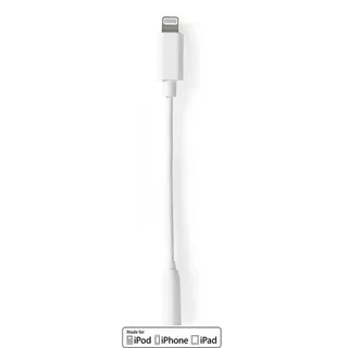 audio cable - Lightning / audio - 10 cm von Nedis in Weiß – Produktfoto 1 von 3