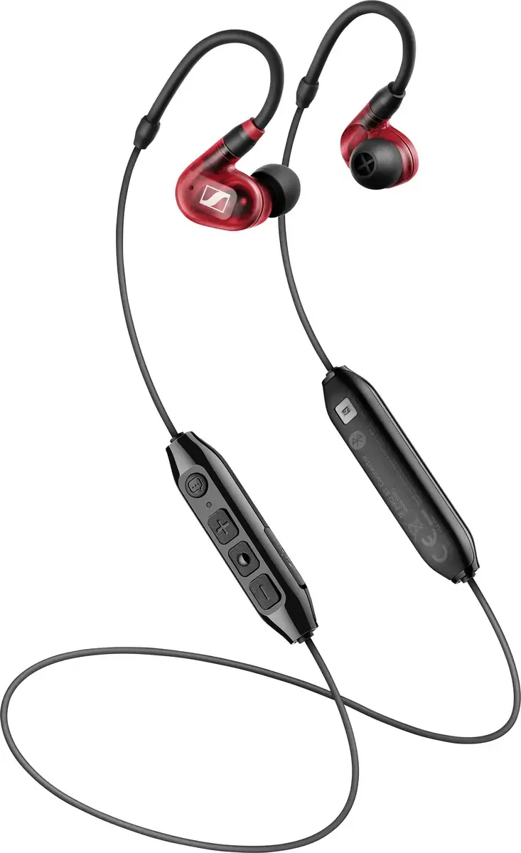 IE 100 PRO WIRELESS RED In Ear oordopjes Bluetooth, Kabel High-Resolution Audio Headset Studio von Sennheiser in Rot – Produktfoto 1 von 2