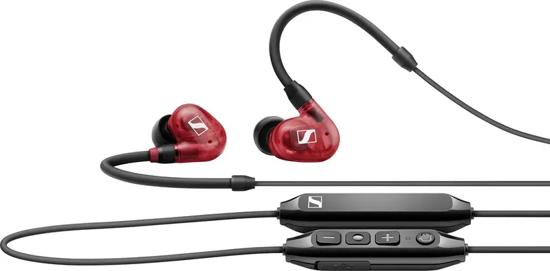 IE 100 PRO WIRELESS RED In Ear oordopjes Bluetooth, Kabel High-Resolution Audio Headset Studio von Sennheiser in Rot – Produktfoto 2 von 2