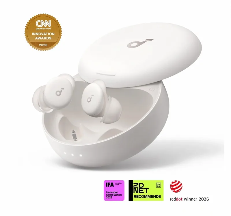 Sleep A30 Slaapkoptelefoon by Anker - AI Snurkdetectie - Oordopjes Slapen - Perfect voor Zijslapers - Noise Cancelling - 45U Batterij by Soundcore in Sleep A30 (NEW A20) White – product photo