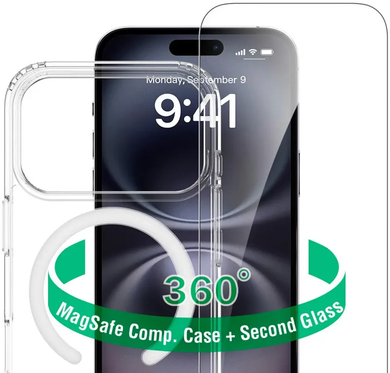 4Smarts 360° Premium Protection Hülle + Schutzglas Set Apple iPhone 18 Pro, iPhone 17 Pro Transparent Induktives Laden 541907 från 4smarts – produktbild