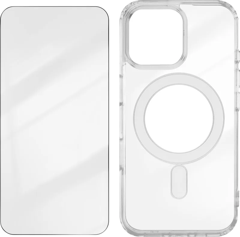 Beschermhoes MagSafe Geschikt voor Apple iPhone 16 Pro Max Antichoc met gehard glas 9H von 4smarts in Transparent – Produktfoto