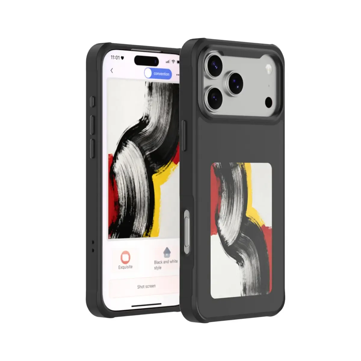 E-Ink/NFC Backcover Apple iPhone 17 Pro Max Schwarz Induktives Laden 541789 fra 4smarts – produktbillede