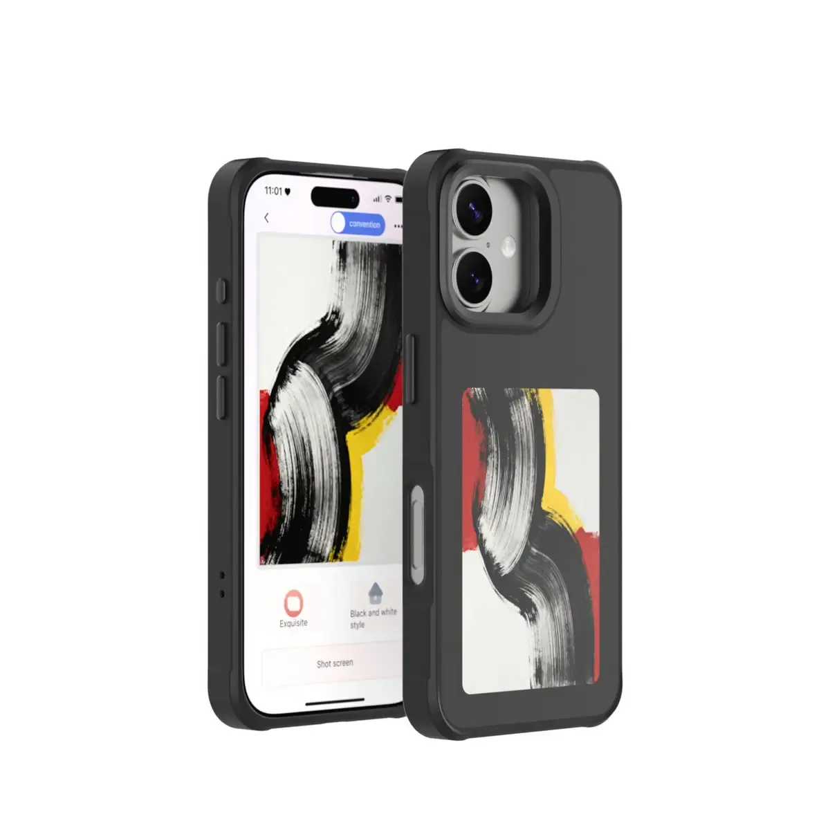 E-Ink/NFC Backcover Apple iPhone 17 Schwarz Induktives Laden 541787 fra 4smarts – produktbillede