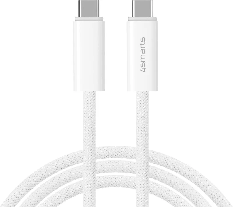 Gevlochten USB-C naar USB-C Kabel 240W Fast Charge 1.5M de 4smarts en Blanc – photo produit