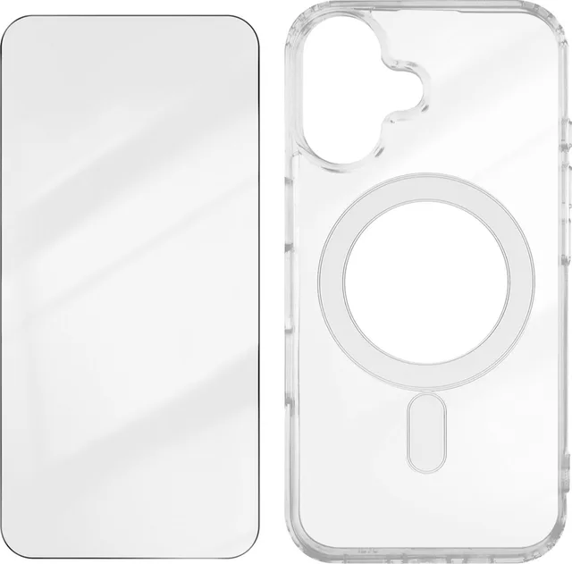 MagSafe Geschikt voor Apple iPhone 16 schokbestendig met 9H gehard glas