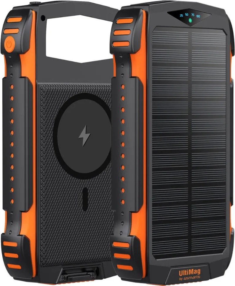 Solar Powerbank Titanpack Voor Telefoons 20000Mah Robuuste Ultimag fra 4smarts i Gennemsigtig – produktbillede