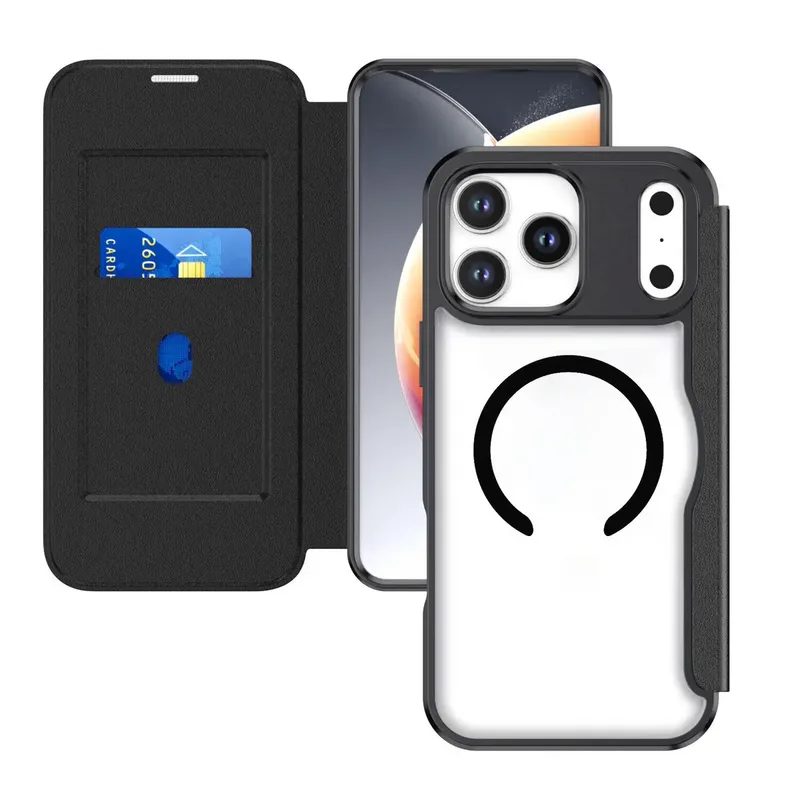 Urban Pro Flipcase Booklet Apple iPhone 18 Pro Max, iPhone 17 Pro Max Schwarz, Transparent Induktives Laden 541916 by 4smarts – product photo