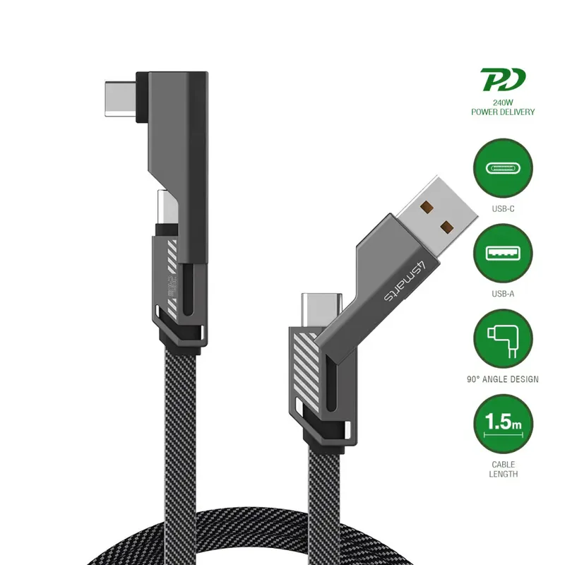 USB-Ladekabel USB-C®, USB-A Stecker 1.5 m Grau 541457 by 4smarts – product photo
