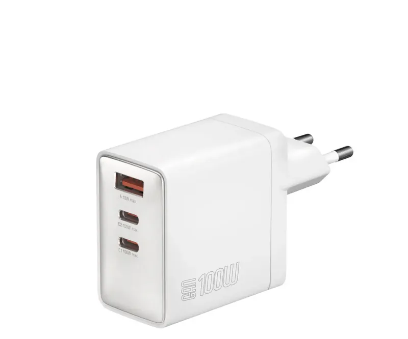 USB-oplader 100 W 2x USB-C, USB USB PD Binnen GaN, USB Power Delivery (USB-PD) by 4smarts in White – product photo