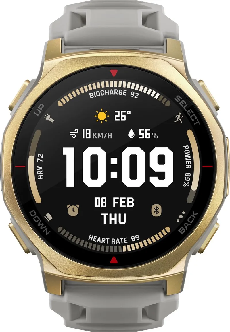 T-Rex 3 Pro 44mm Arctic-Goudkleurig van Amazfit in Grijs – productfoto