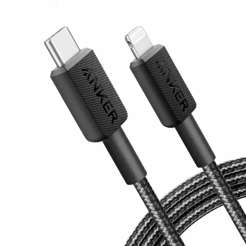 A81B5G11 USB-kabel Apple Lightning stekker, USB-C stekker 0.9 m van Anker in Zwart – productfoto