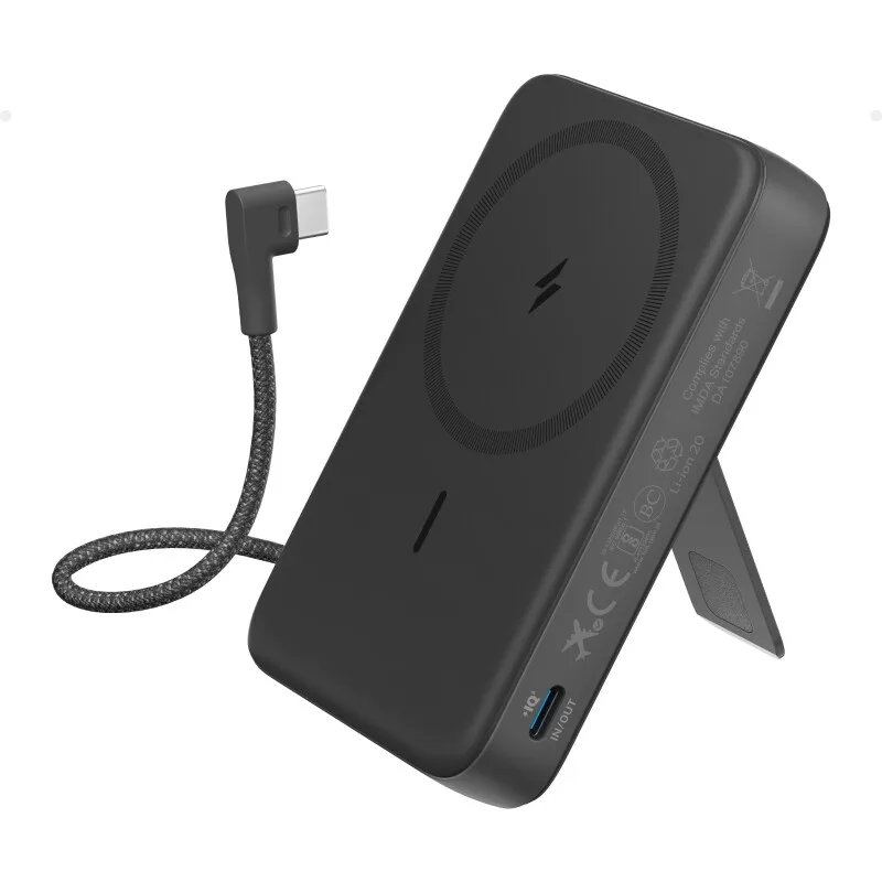 Anker 10K magnetische powerbank met ingebouwde USB-C-datakabel zwart by Anker – product photo