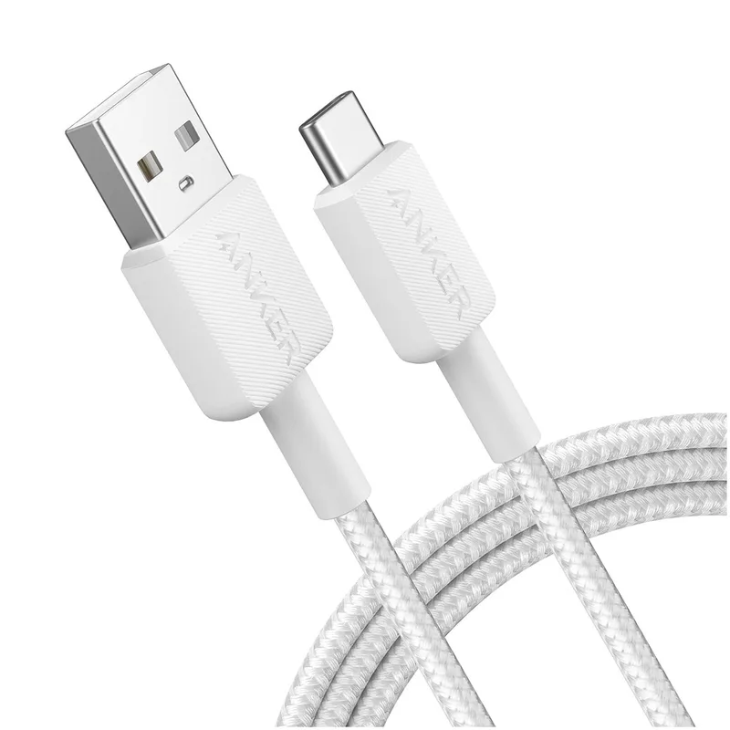Anker 322 USB-A to USB-C Cable Nylon 1.8M Oplader Wit von Anker – Produktfoto
