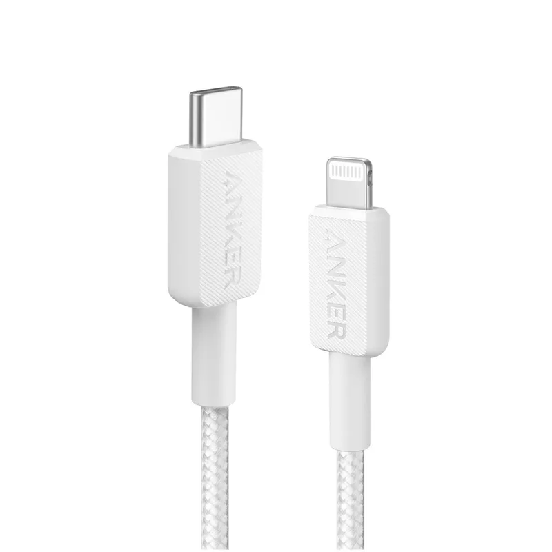 Anker 322 USB-C to Lightning Cable (6ft Braided) Oplader Wit von Anker – Produktfoto