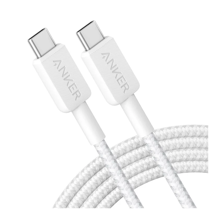 Anker 322 USB-C to USB-C Cable Nylon 1.8M 60W Oplader Wit von Anker – Produktfoto