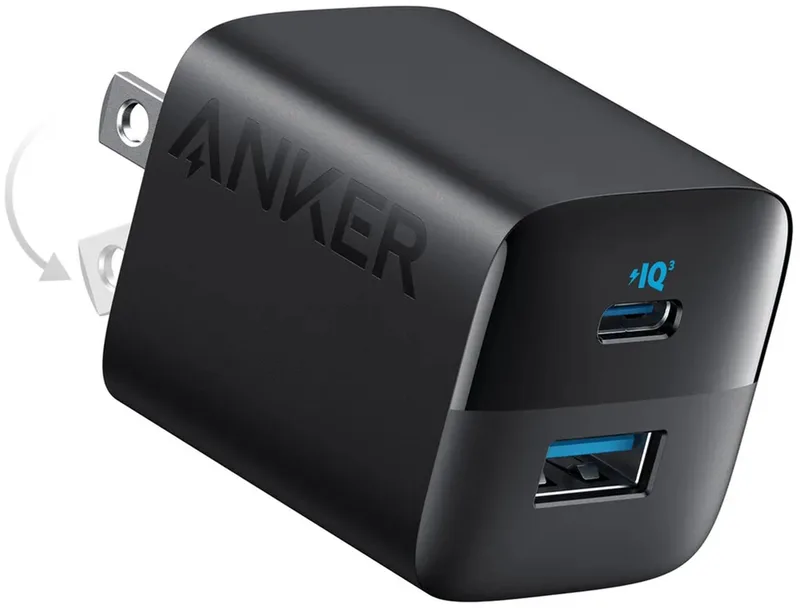 Anker 323 - USB-C Charger (33W) - 2-poorts compacte oplader - Kabel niet meegeleverd by Anker in Black – product photo