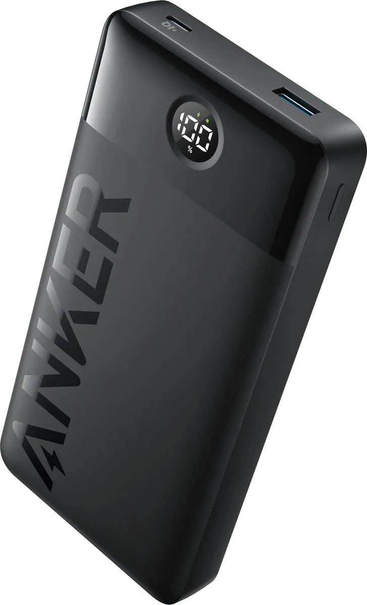 Anker 326 PowerCore (15W) USB-A en USB-C Powerbank - 20.000 mAh van Anker in Zwart – productfoto