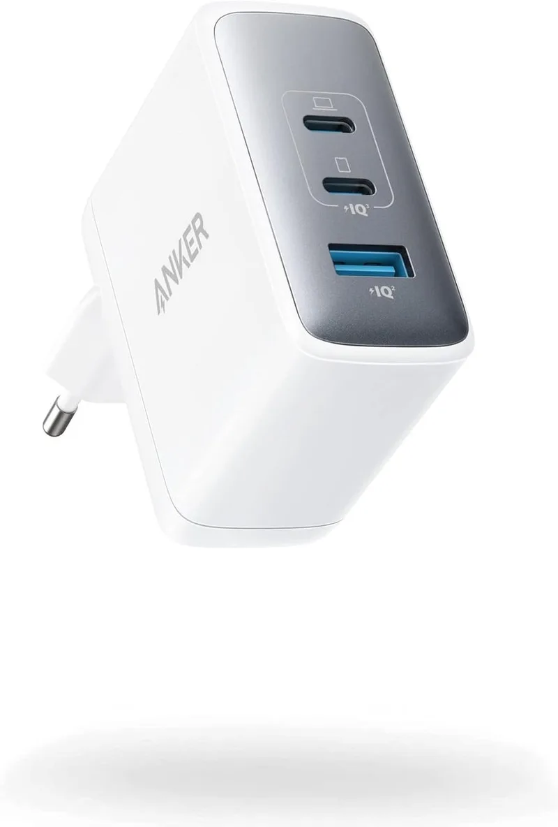 Anker 736 Nano II 100W USB-C Oplader - 3-Poorts GaN II Technologie - USB Charger - PowerIQ 3.0 - Compact Ontwerp - (A2145321) by Anker in White – product photo