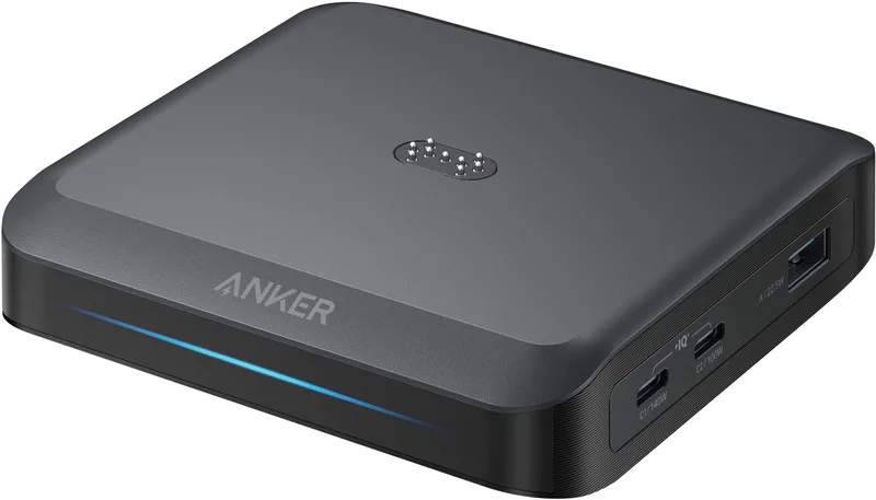 Anker-oplaadstation, maximaal 150 W snelladen met 3 poorten voor Anker Prime-powerbank (powerbank niet inbegrepen). van Anker in Zwart – productfoto
