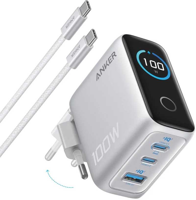 B121BG41 oplader voor mobiele apparatuur Universeel AC Snel opladen Binnen by Anker in Silver – product photo