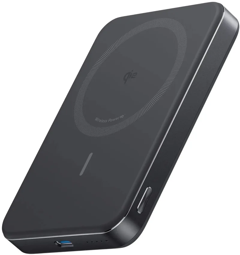 MagGo Powerbank - 10.000mAh - Qi2 - Gecertificeerd 15W Draadloos Opladen - Magnetisch en Ultradun - Inclusief USB-C naar USB-C Kabel de Anker en Noir – photo produit