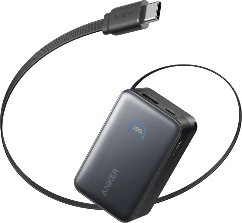 Nano Powerbank 10.000 mAh mit 45 Watt und Schnellladefunktion Schwarz fra Anker – produktbillede