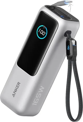 PowerCore 25K Powerbank 25.000mAh - 165W - 3x 100W USB-C Poorten - Ingebouwde Intrekbare Kabels - Real-Time Smart Display - Vliegtuigvriendelijk Ontwerp