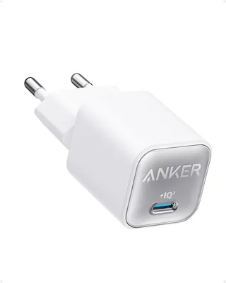 USB C GaN Charger 30W-511 Charger (Nano 3)-PIQ 3.0 PPS Fast Charger (Cable Not Included) fra Anker i Hvid – produktbillede 1 af 6