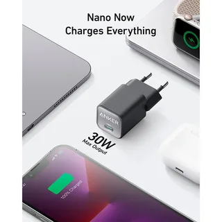 USB C GaN Charger 30W-511 Charger (Nano 3)-PIQ 3.0 PPS Fast Charger (Cable Not Included) fra Anker i Hvid – produktbillede 2 af 6
