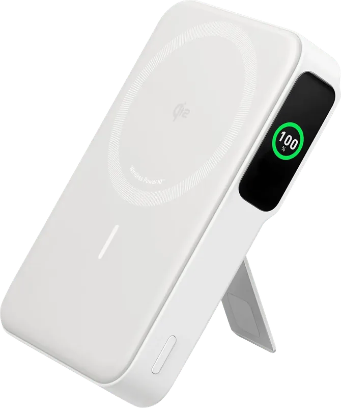 Wireless Powerbank mit MagSafe und Qi2 Magnet 10.000 mAh mit Schnellladen Weiß från Anker – produktbild